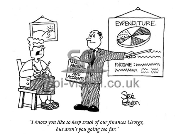 Household finances cartoon illustration